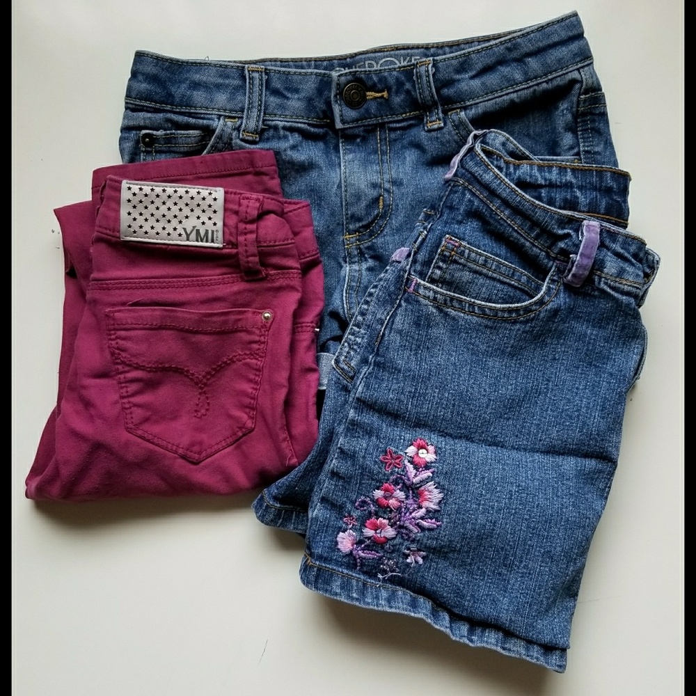 3/$25  Lot of 3 sz7/8 Jean shorts, skort, pants
